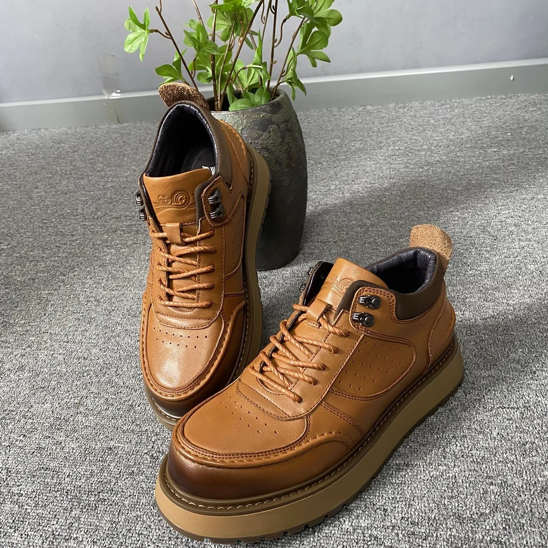 2024休闲时尚百搭潮流真皮男士马丁靴6600黑头