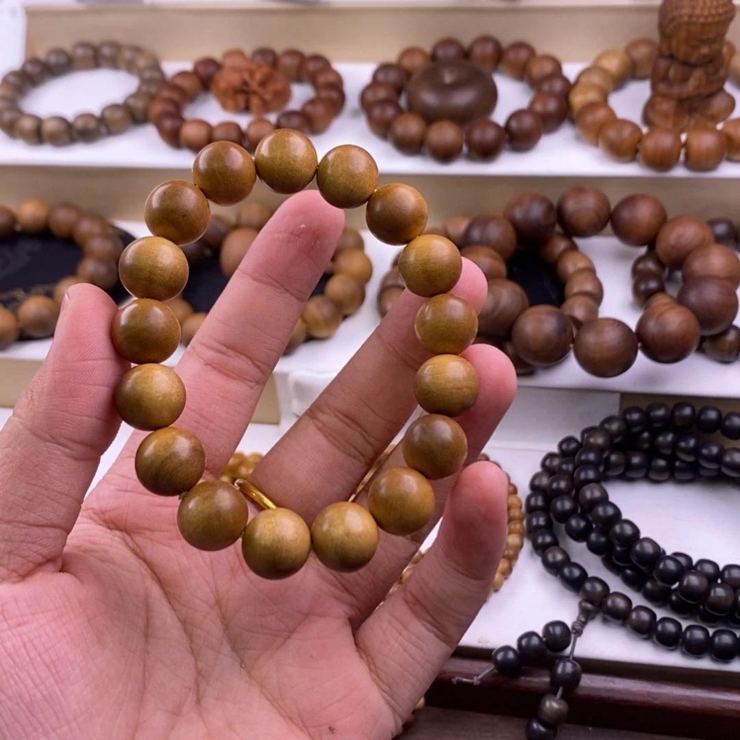 你***立檀香木手串/手链1.2黄肉奶香108，正区老山檀