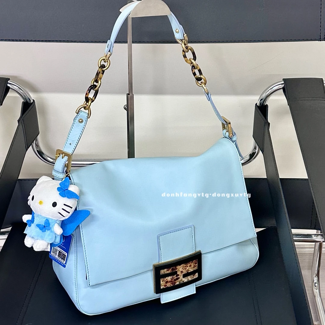 95新 FENDI/芬迪 fendi 蓝色胖丁单肩包