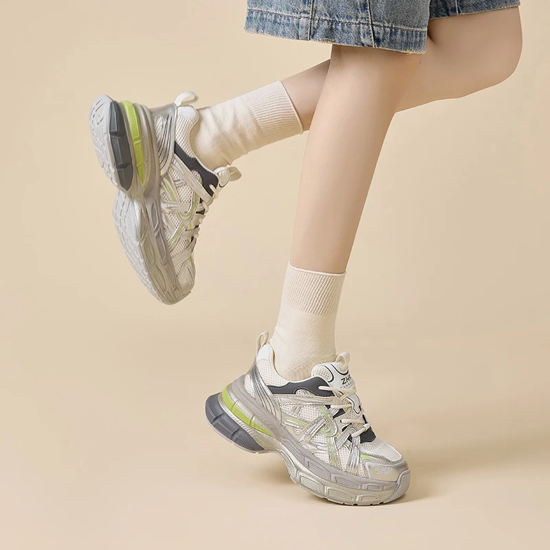 【星河轨迹】ZHR复古老爹鞋新潮2025新款百搭小个子增高运动鞋QT19