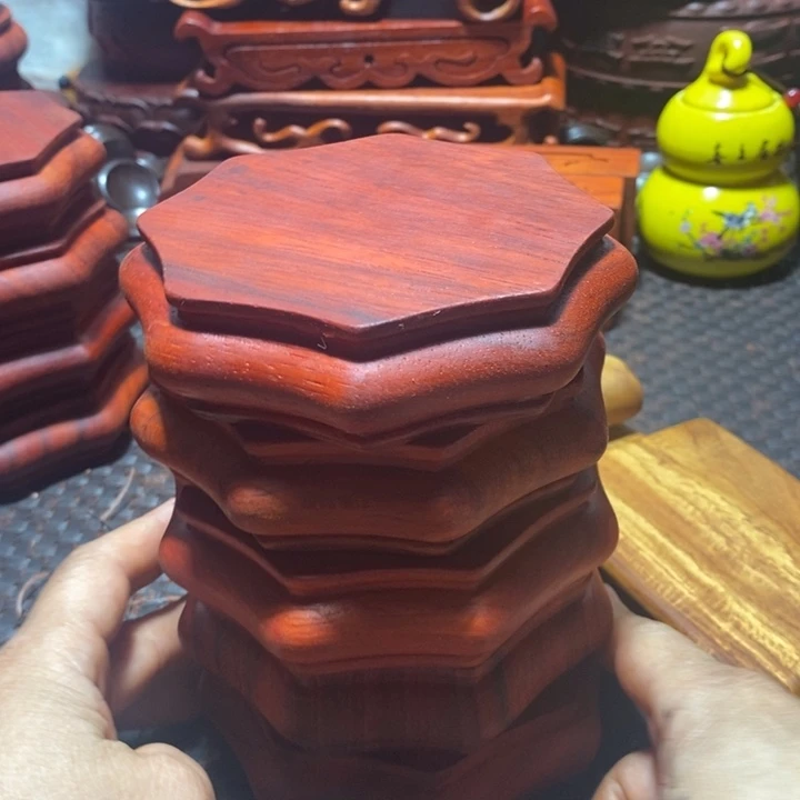 根***景邵氏紫檀红花梨底座