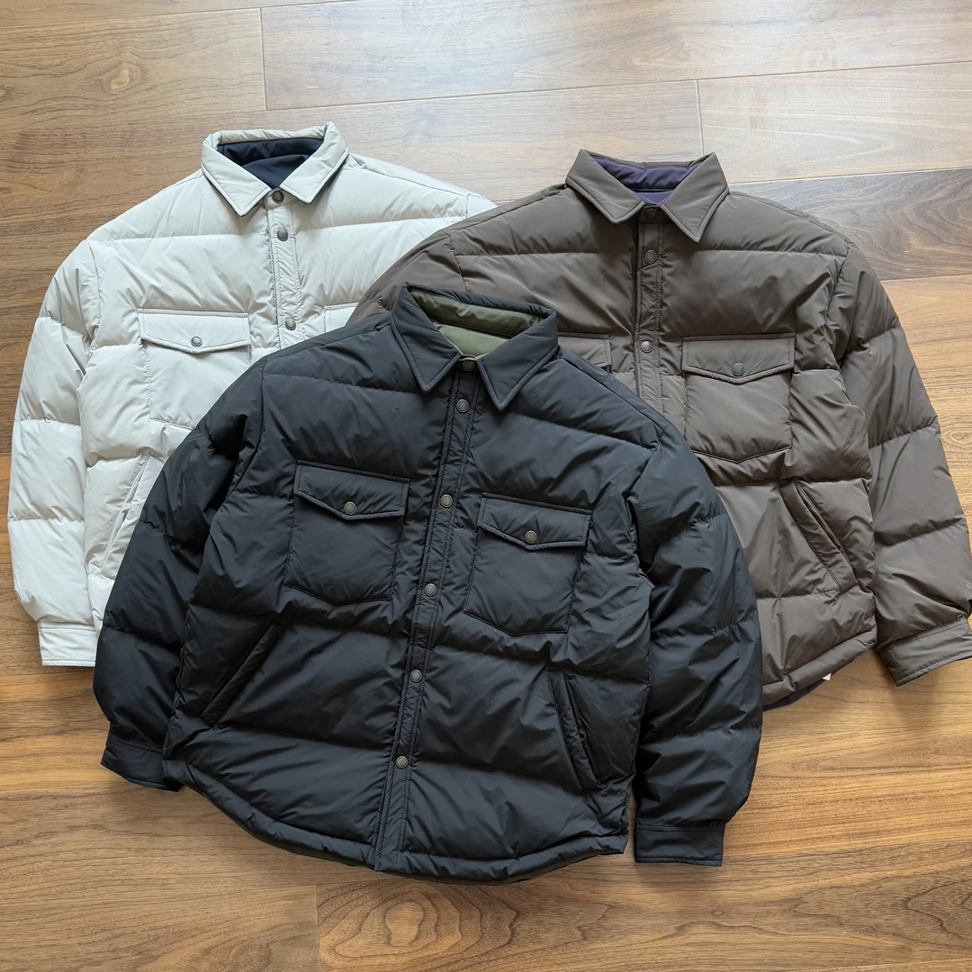 【双面穿/衬衫式/羽绒服】24ss 秋冬羽绒服白鸭绒保暖外套百搭