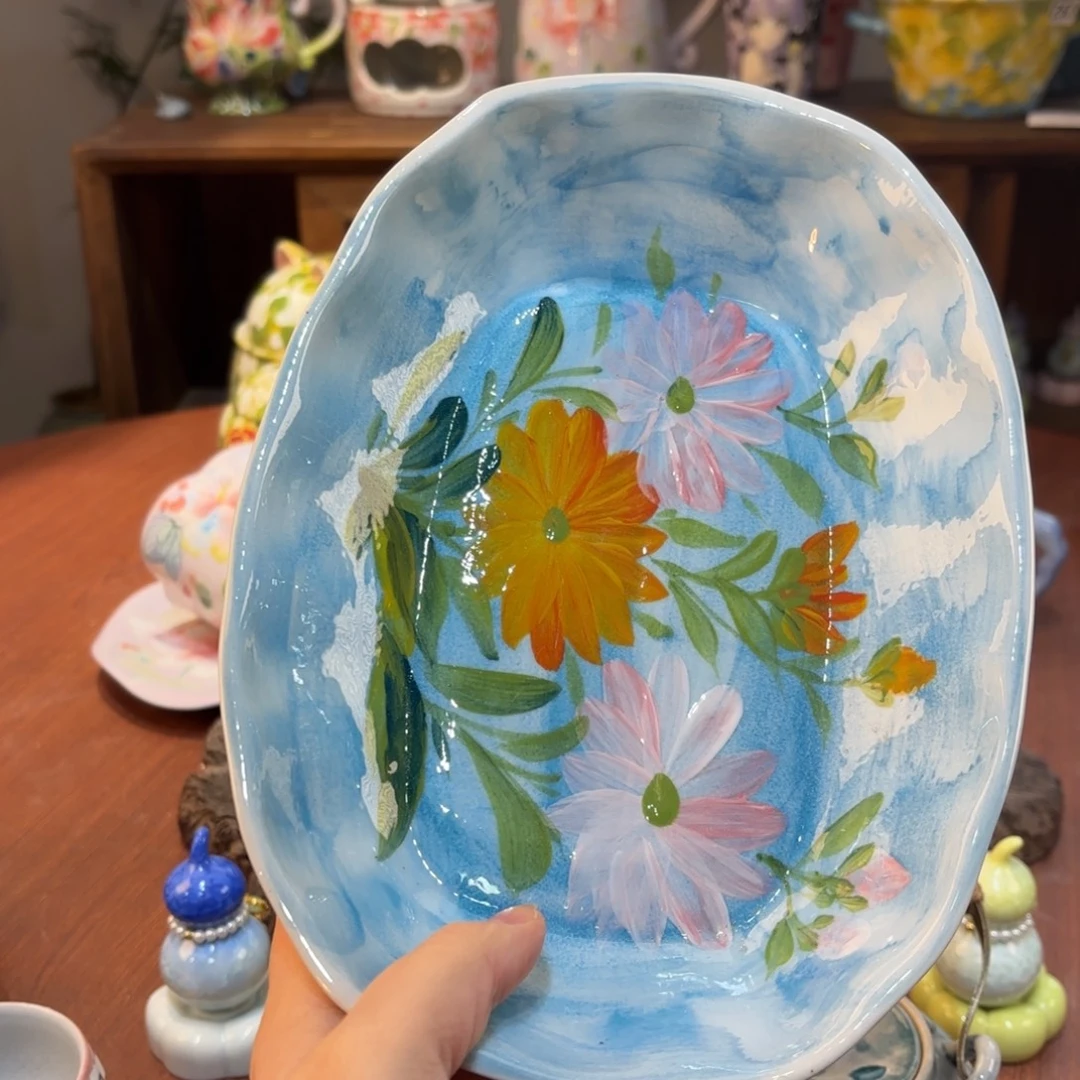 景德镇手绘高温釉下彩陶瓷茶具