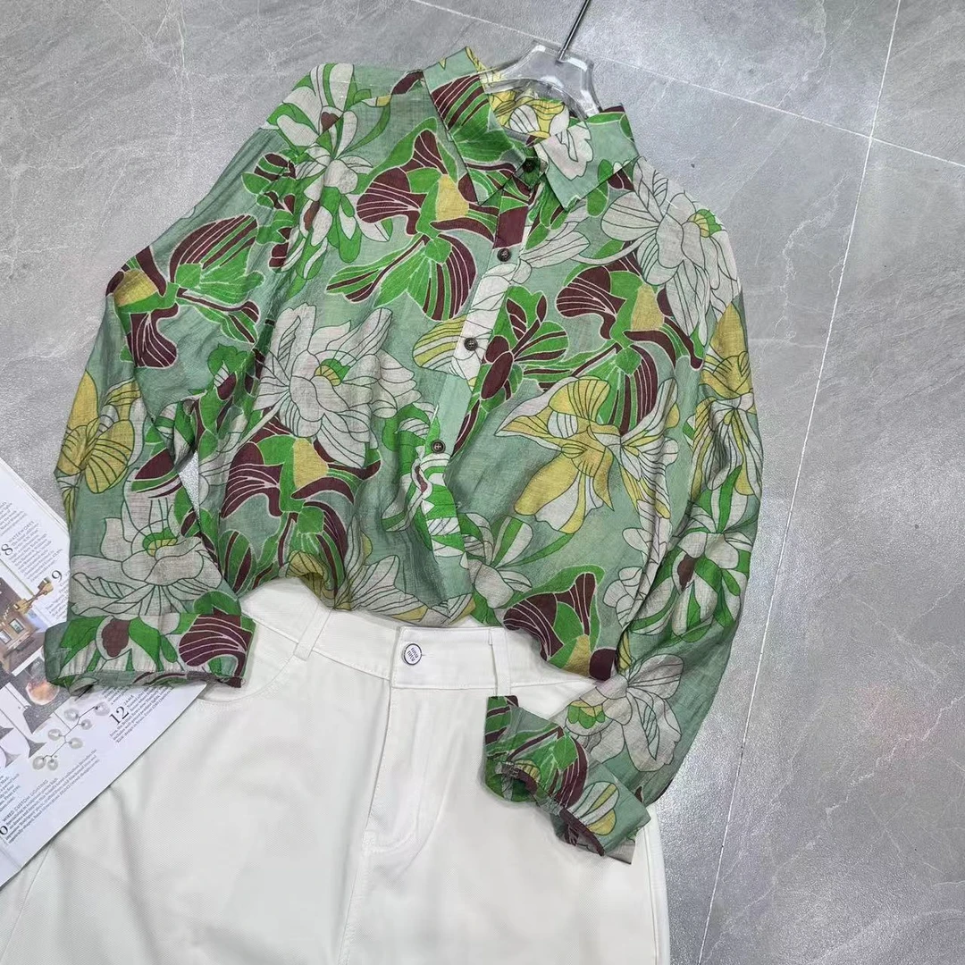 Manmi  热带海岛风情印花防晒衬衫  1088（C3）