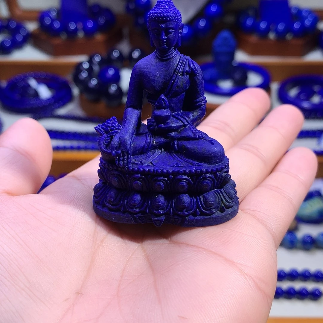 青金石未镶嵌摆件收藏级精工药师佛