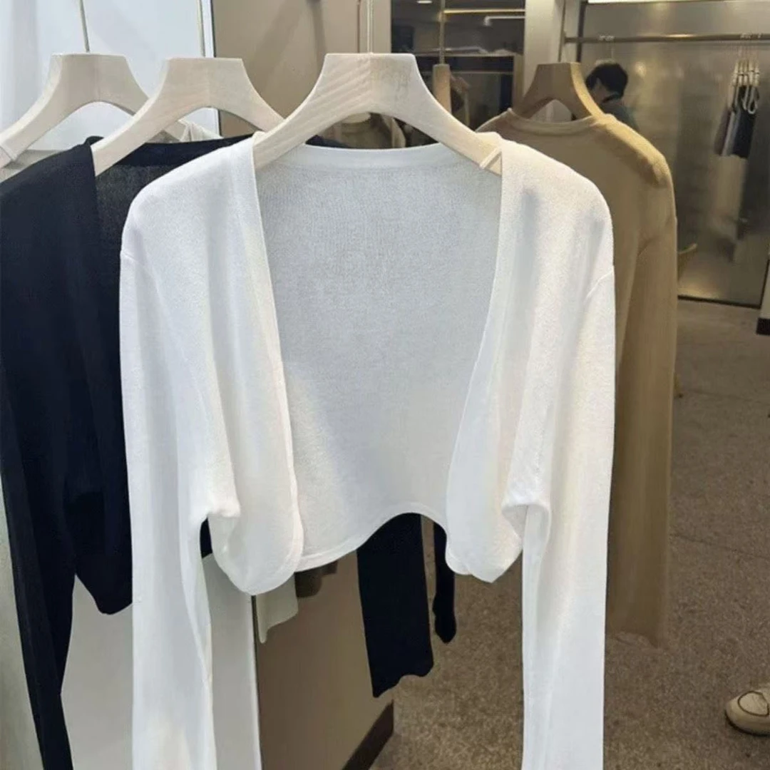 冰丝防晒小披肩春夏季新款薄款百搭气质时尚洋气长袖外搭开衫外套