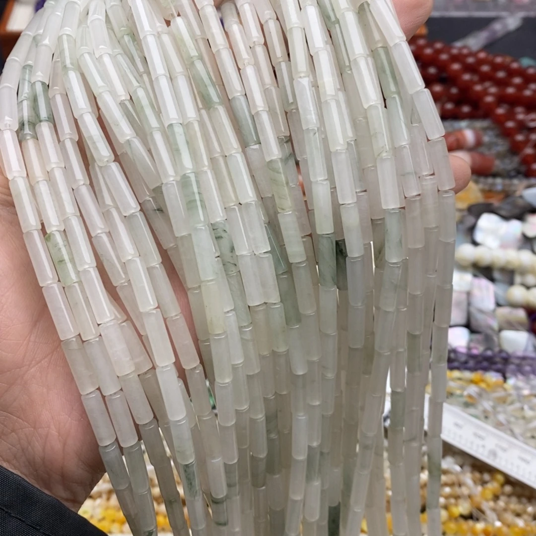 玛瑙/玉髓未镶嵌珠宝半成品一条天然精品4×13天山翠细管