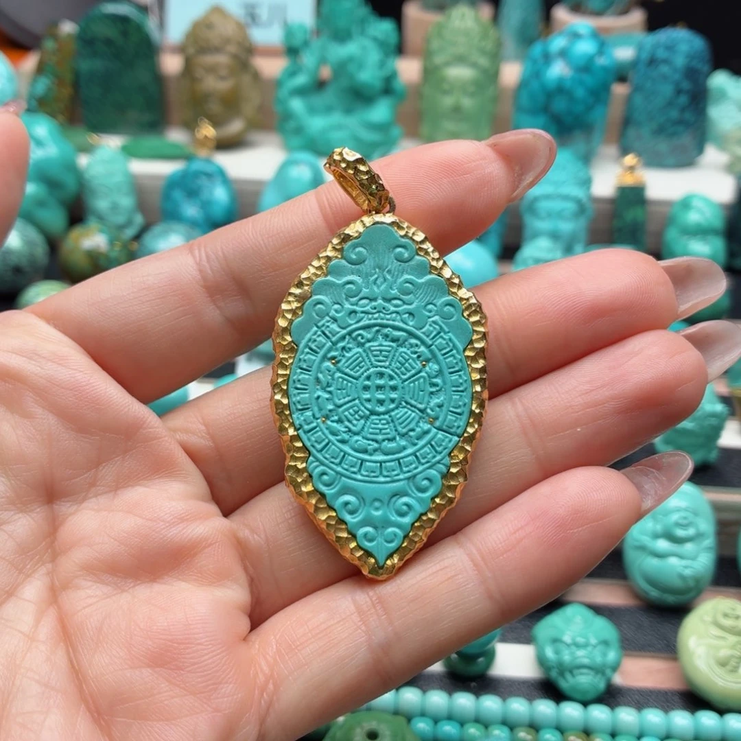 18K金镶嵌绿松石配饰