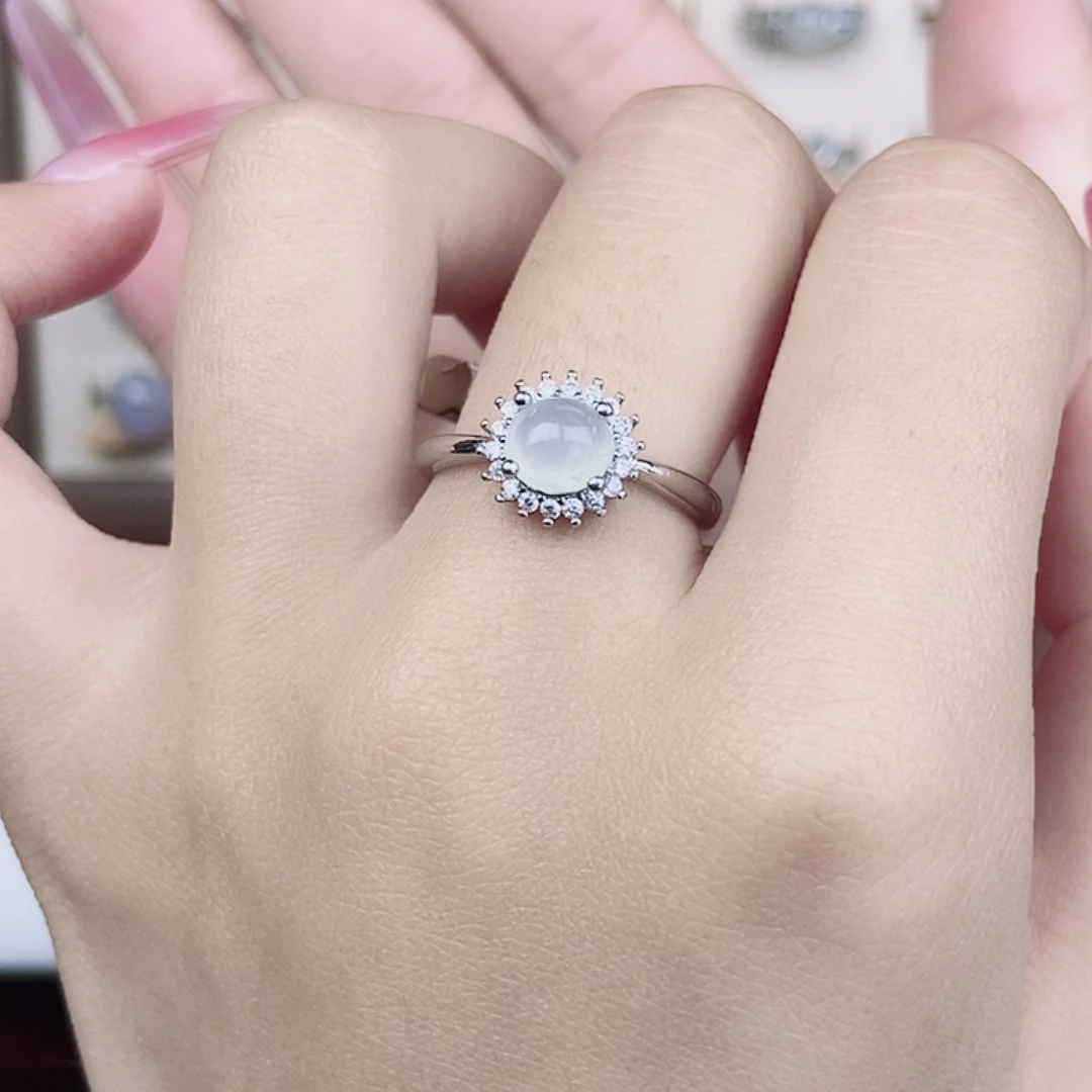 翡翠银S925镶嵌戒指33