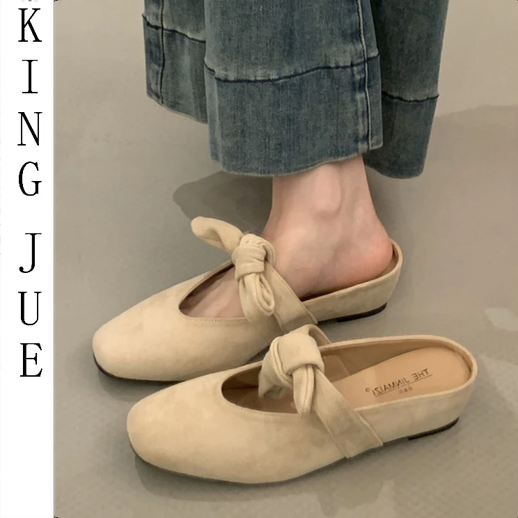 【原始森林】夏季休闲半拖 户外温柔大气内增高 一字带 包头凉拖鞋