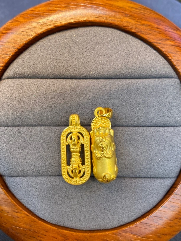 足金999金刚杵➕貔貅吊坠