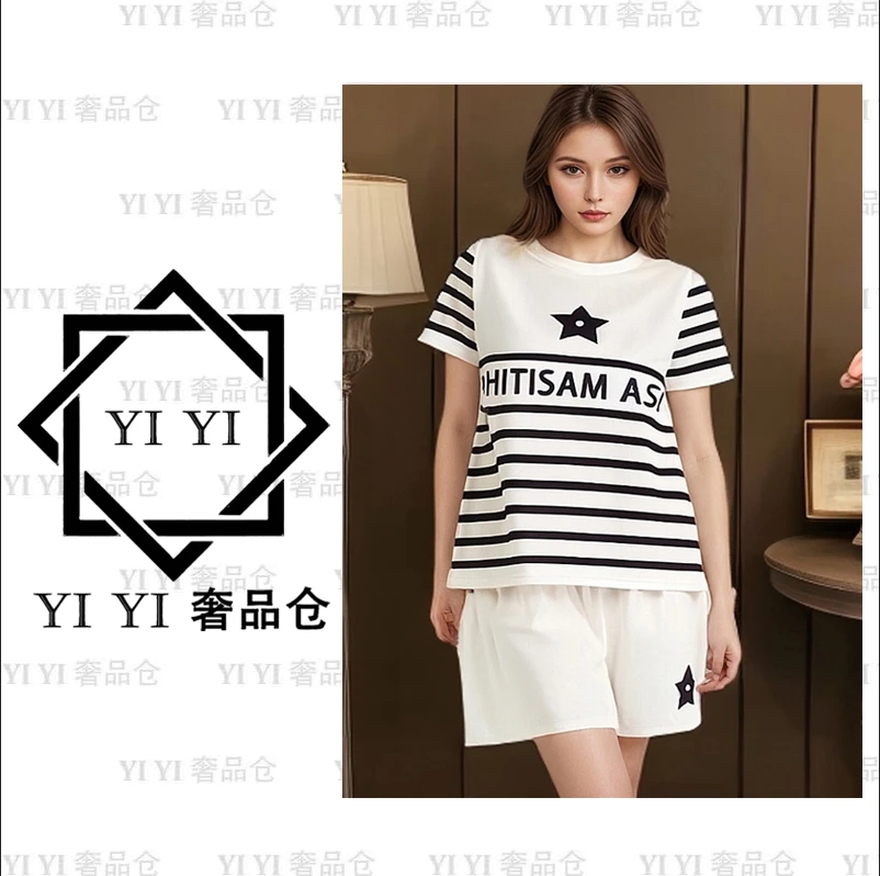 【YI YI/周一一奢品】2件套夏季女短袖短裤宽松圆领休闲套装262
