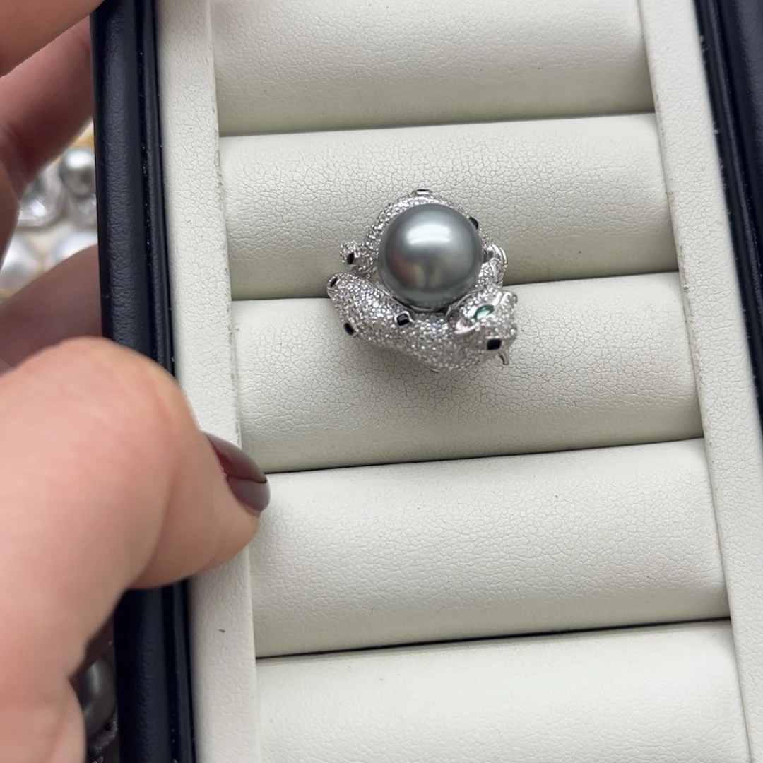 海水珍珠戒指银S925镶嵌