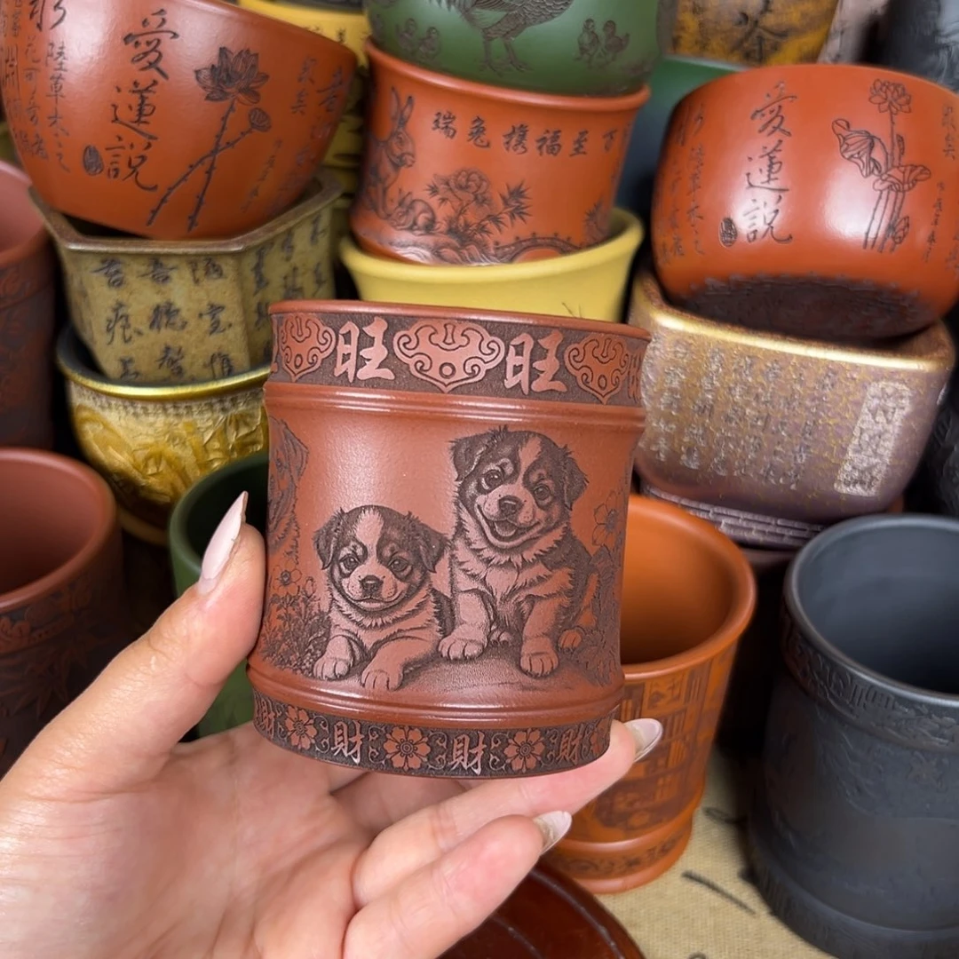 茶杯紫泥紫砂紫砂