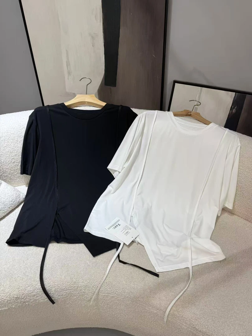 2827【PINGJIE】2025高货时尚宽松休闲潮流舒适百搭洋气短袖