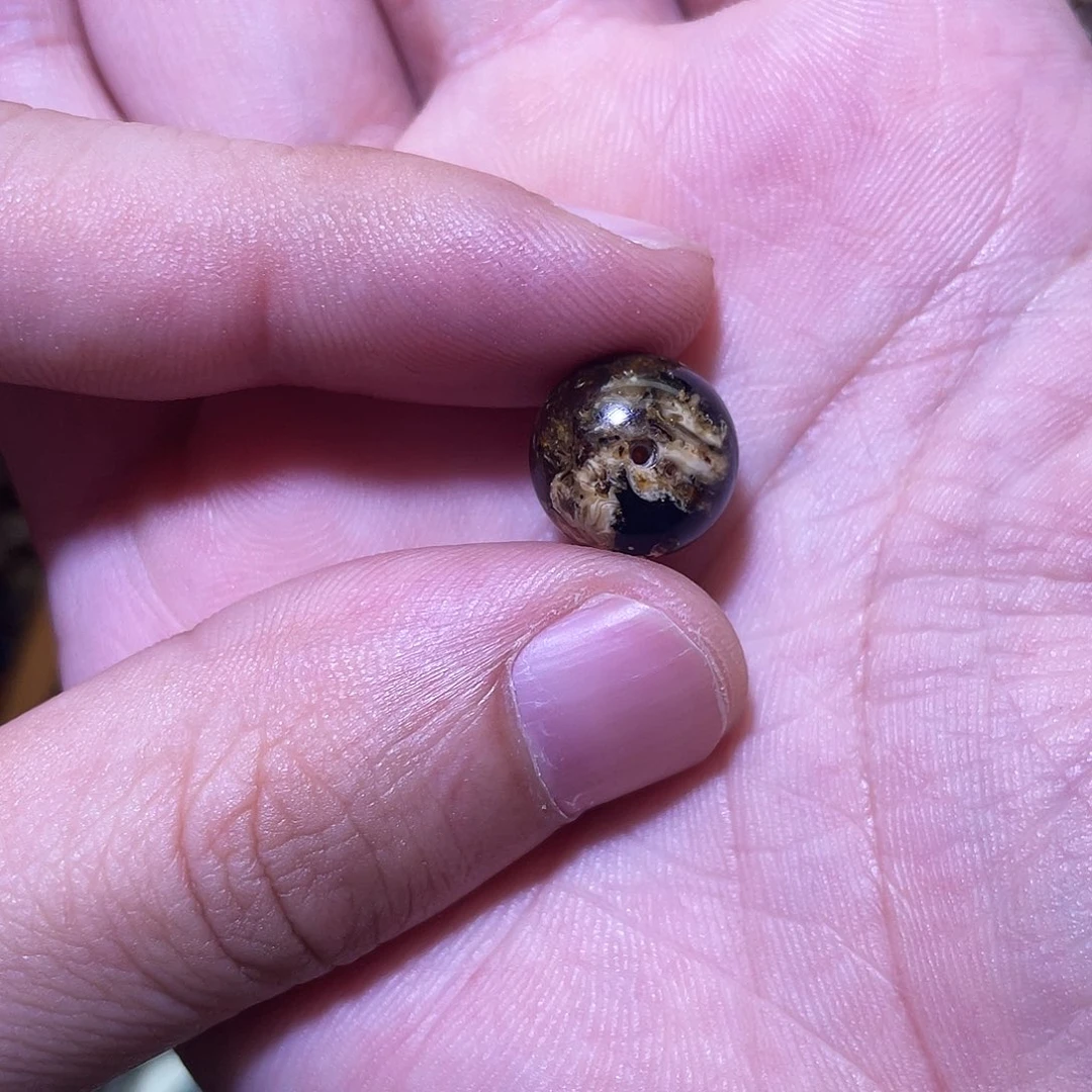 月***圆琥珀未镶嵌裸石花珀单珠