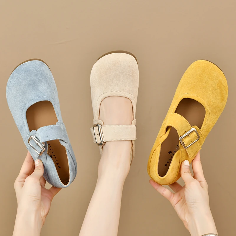 全包勃肯鞋女鞋2025新款春秋两穿配裙子软底豆豆鞋平底玛丽珍单鞋