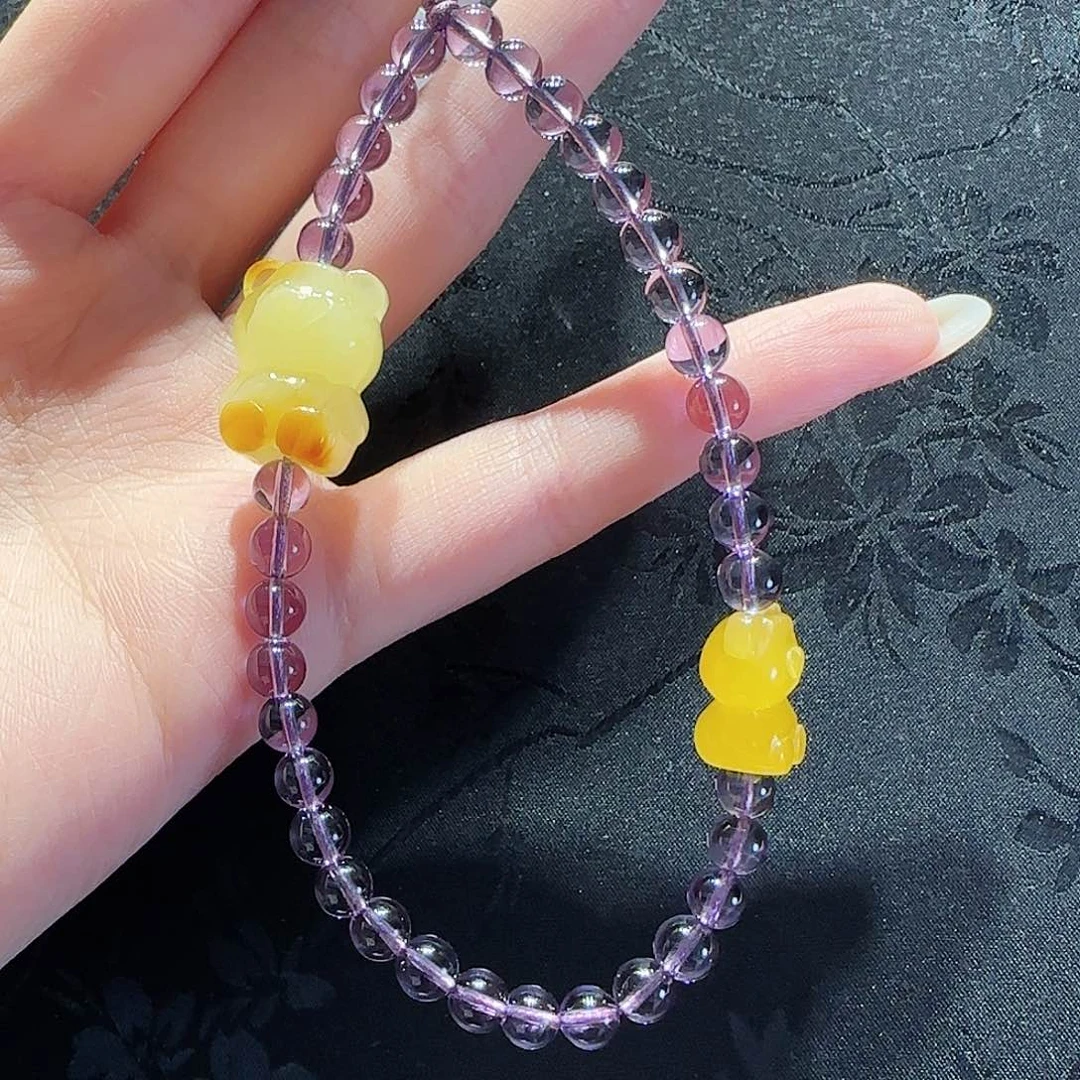 紫晶手机链未镶嵌紫晶手机链