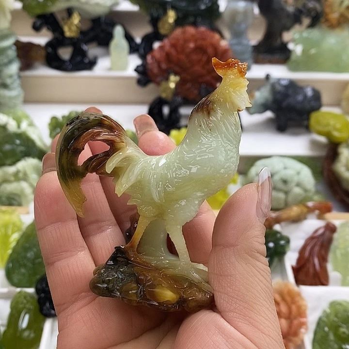 一***舟蛇纹石玉未镶嵌手把件