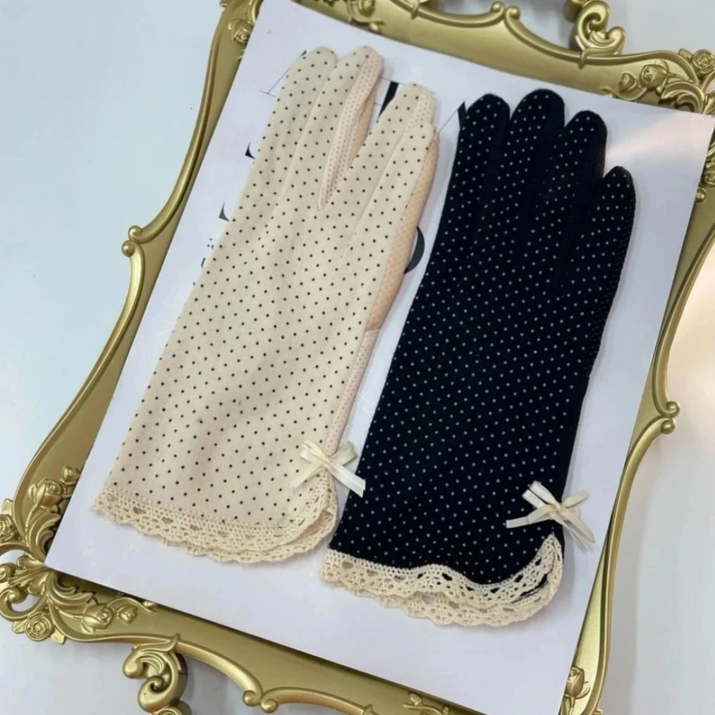 薄款防晒韩国东大门高端波点手套