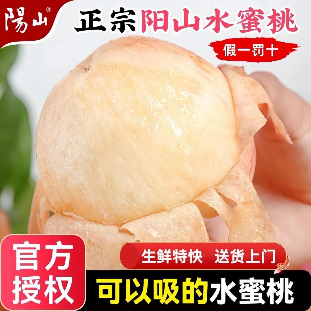 【7-6两大桃王】买6颗送2颗今天拍明天到正宗无锡阳山水蜜桃单果白凤新鲜采摘桃子爆汁新鲜水果桃子江苏省