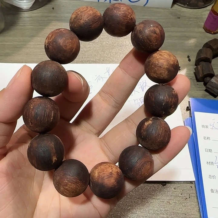 藤类by降真香藤心老料1.8单圈圆珠手串