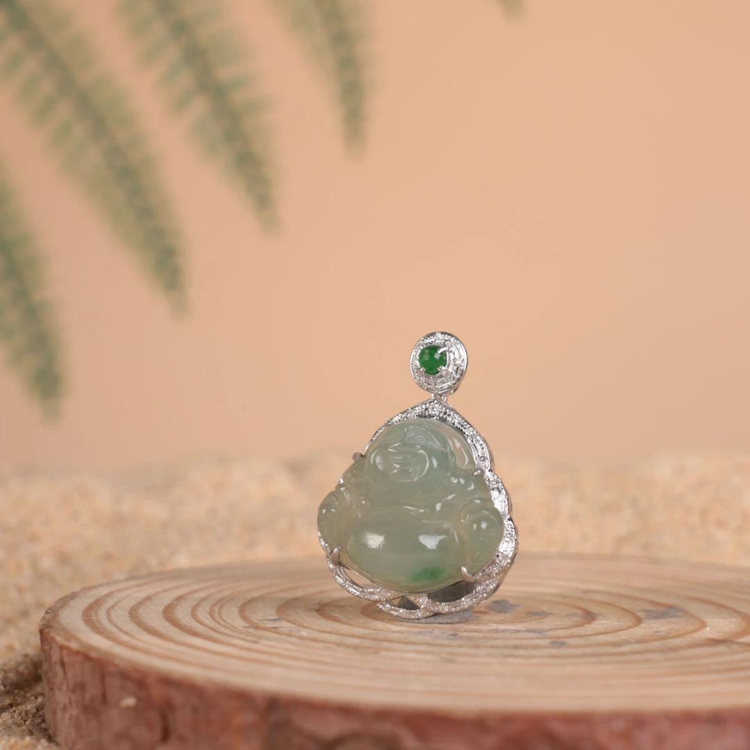 ZEF4809翡翠弥勒吊坠