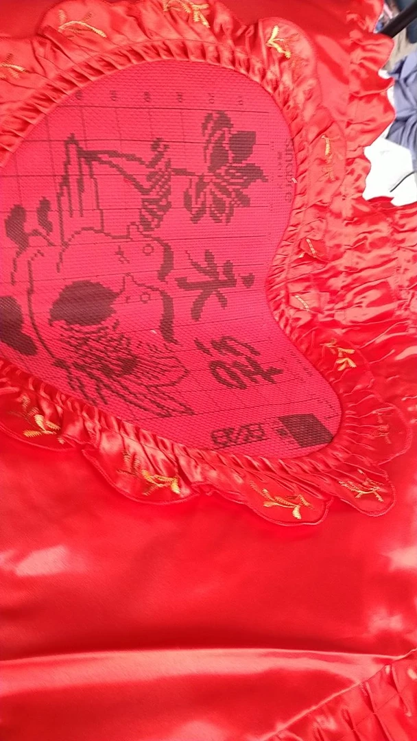 花边十字绣半成品枕套