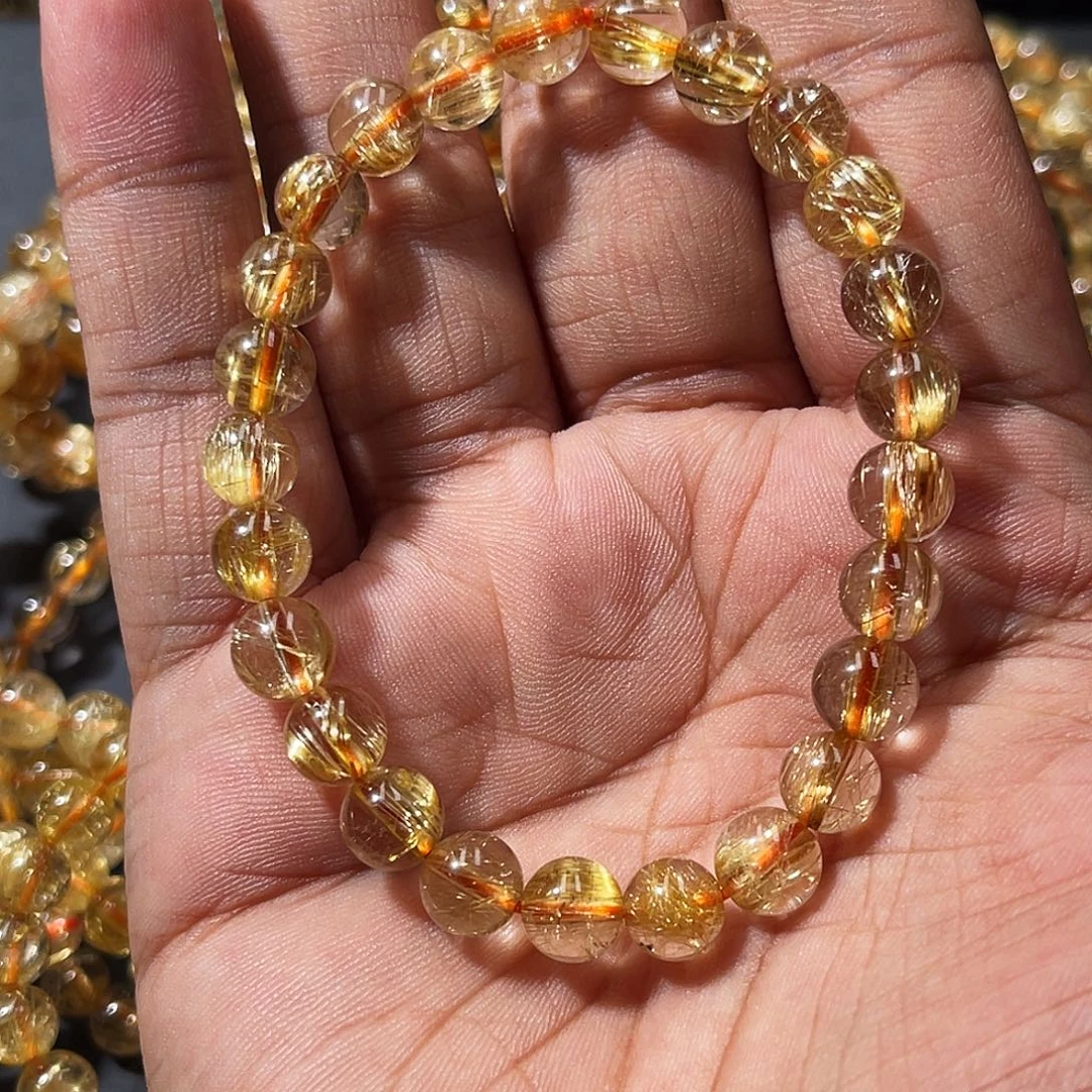 未镶嵌水晶手串金发晶