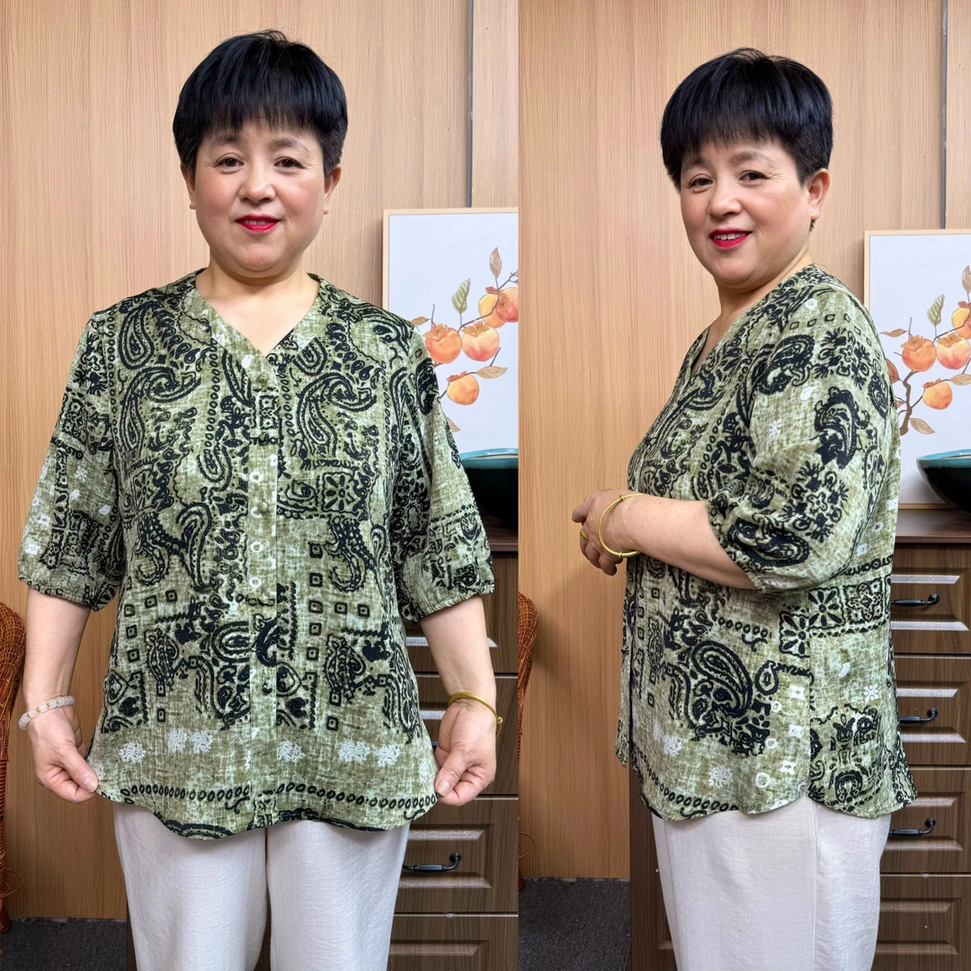 【200斤可穿】夏季妈妈开衫加肥加大薄款减龄洋气时尚宽松显瘦上衣