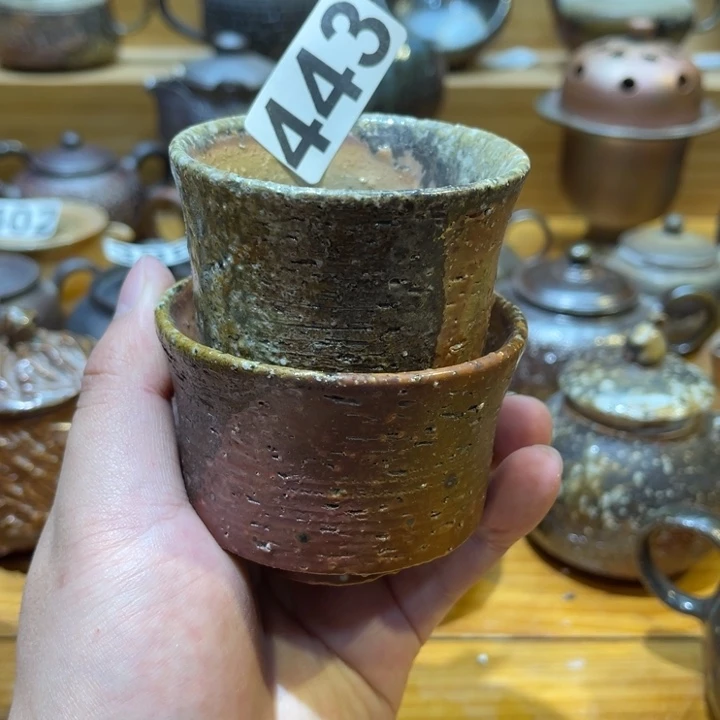 闲***鶴手工制作柴烧茶杯443