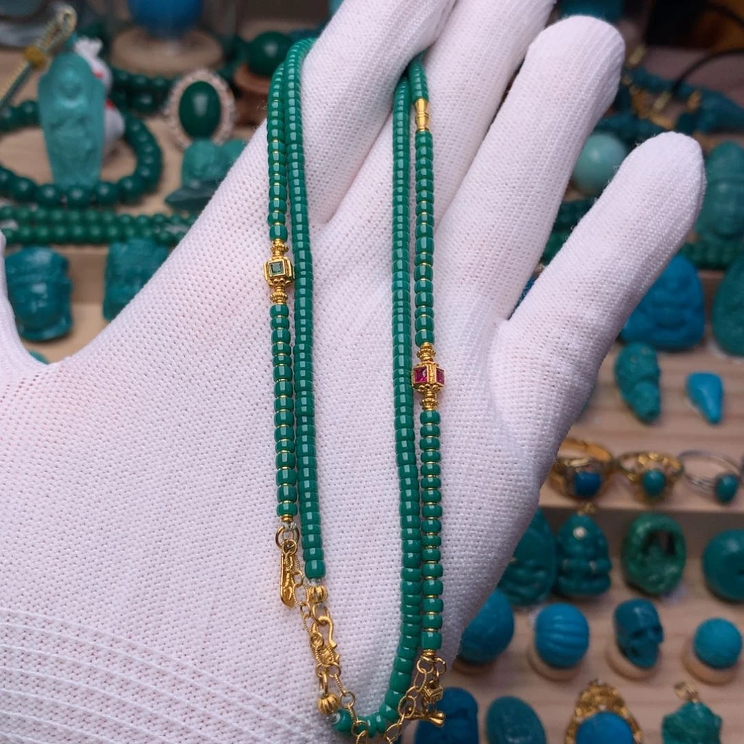 未镶嵌绿松石珠宝奇石3mm