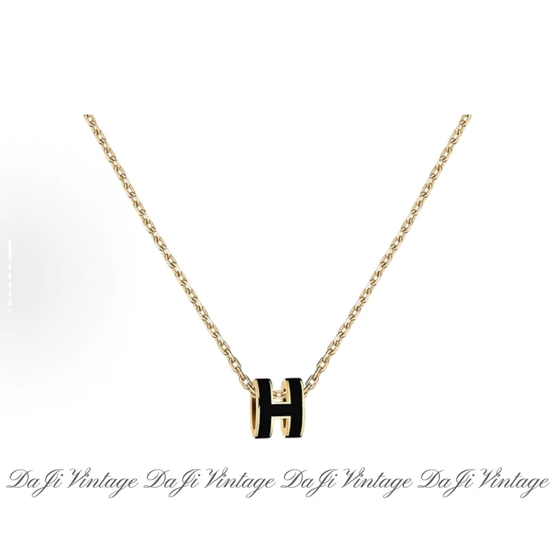 大吉中古/Hermes爱马仕黑金 mini pop项链