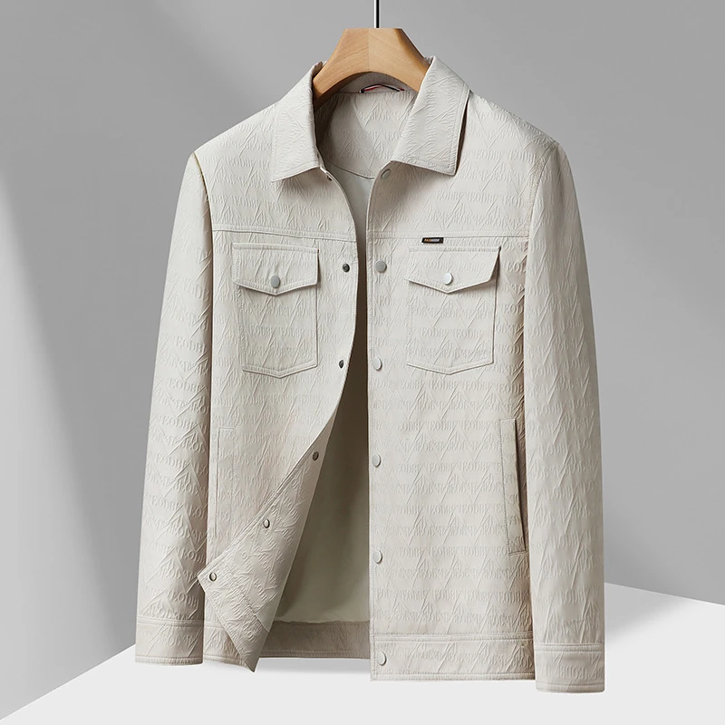 胖之家单排扣男士秋季新款大码宽松工装休闲翻领夹克港风潮牌上衣