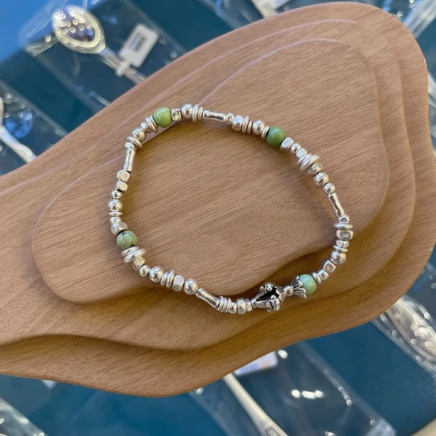 925银手链 手链 栀子花开 手工百搭复古小众