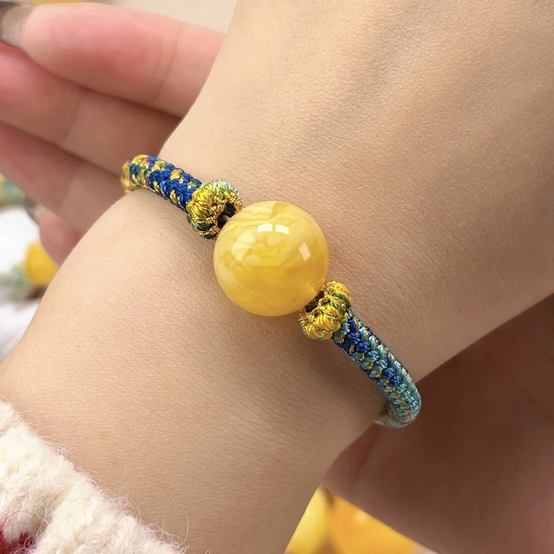 蜜蜡手绳未镶嵌16mm圆珠