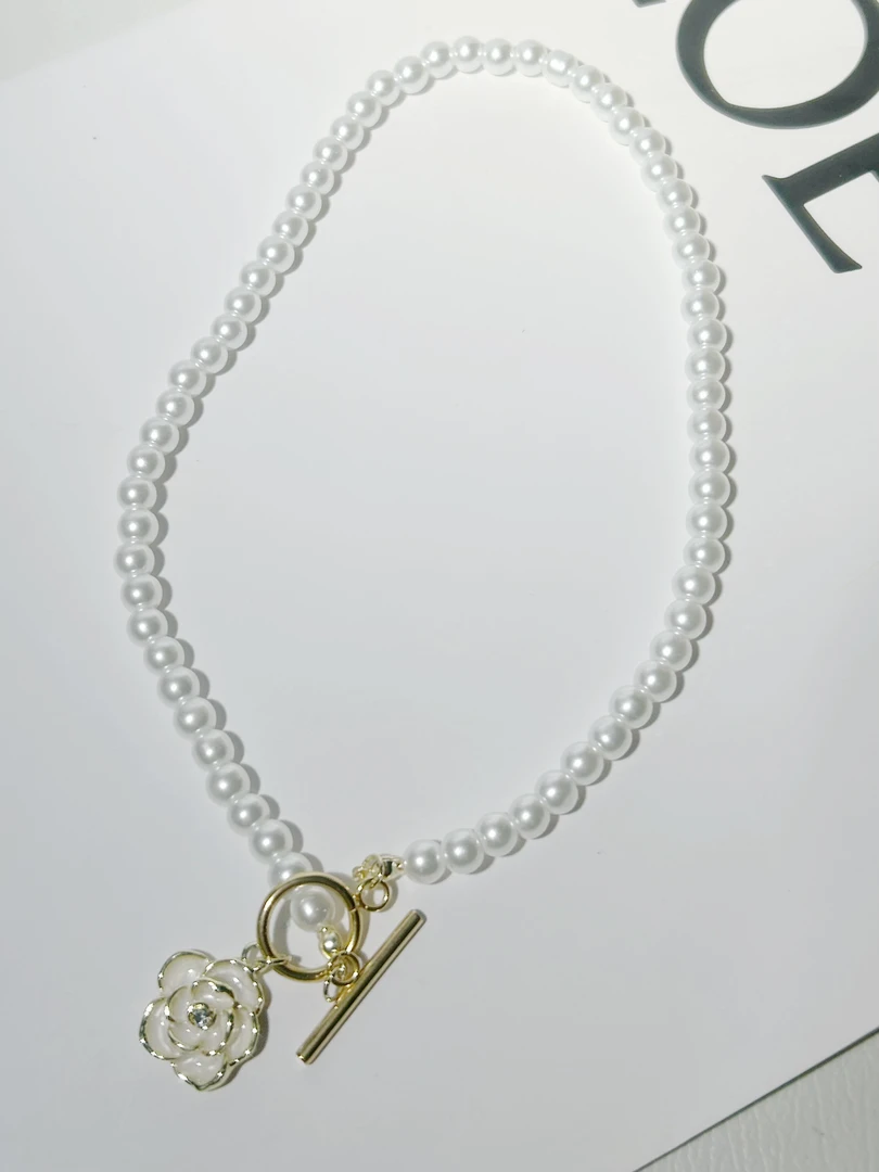 合金仿珍珠项链 合金气质时尚简约百搭复古优雅仿珍珠项链可叠戴