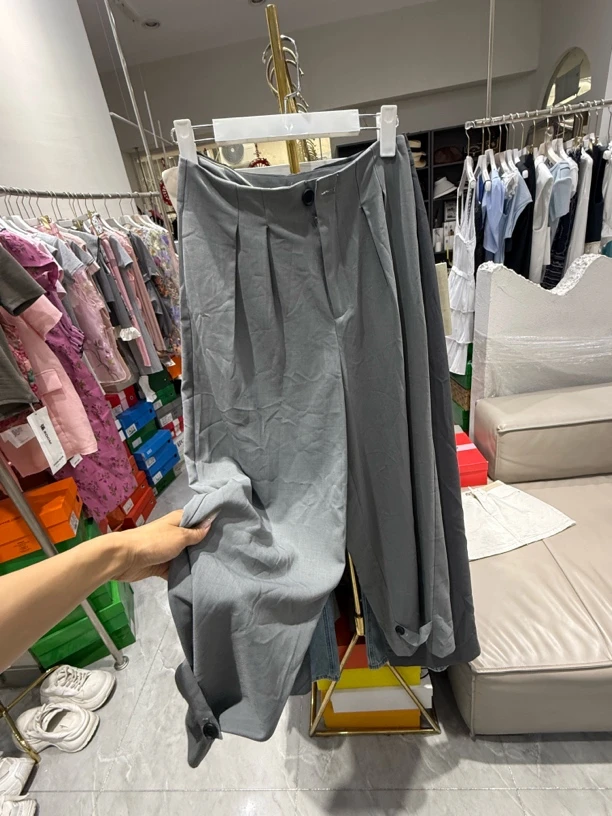 韩系ins风夏季宽松垂感百搭阔腿休闲裤女