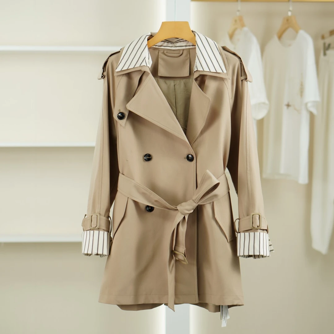 麦迪尚品【Miss-O】50522324 春秋时尚中长风衣品牌撤柜