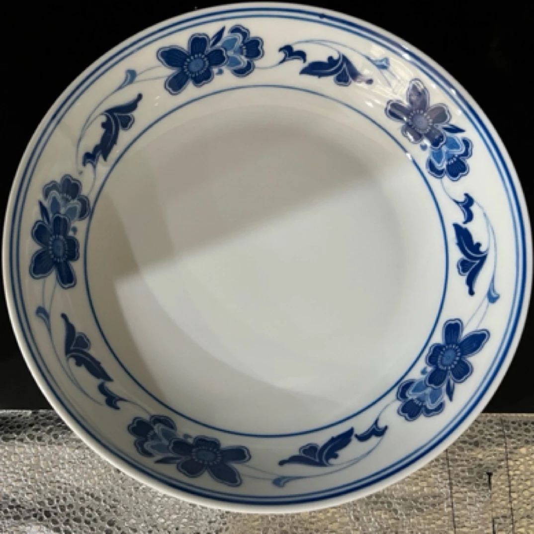 釉下彩蓝海棠深盘20厘米