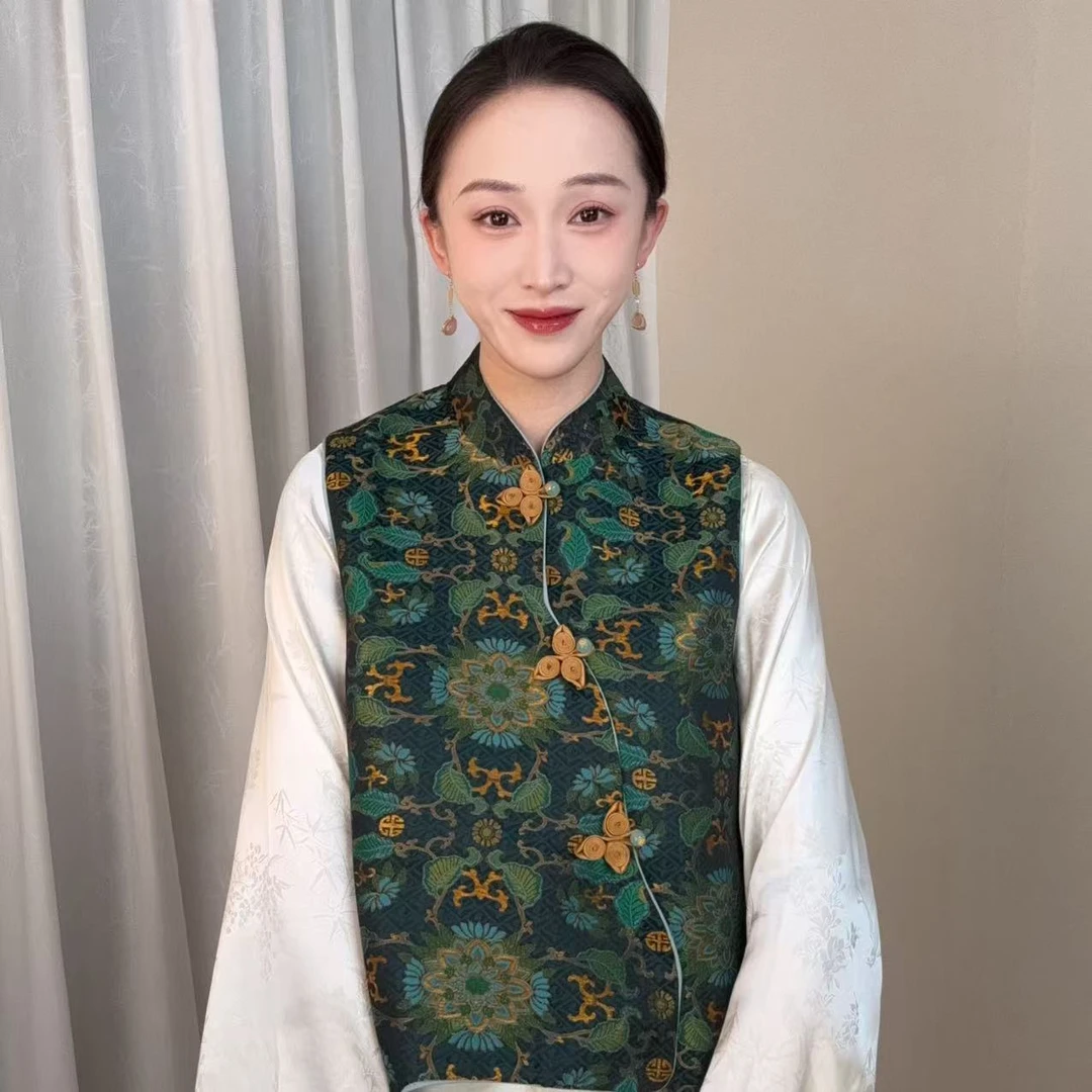 【宝相缠枝纹】2025新款新中式国风织金宋锦马甲XML-57