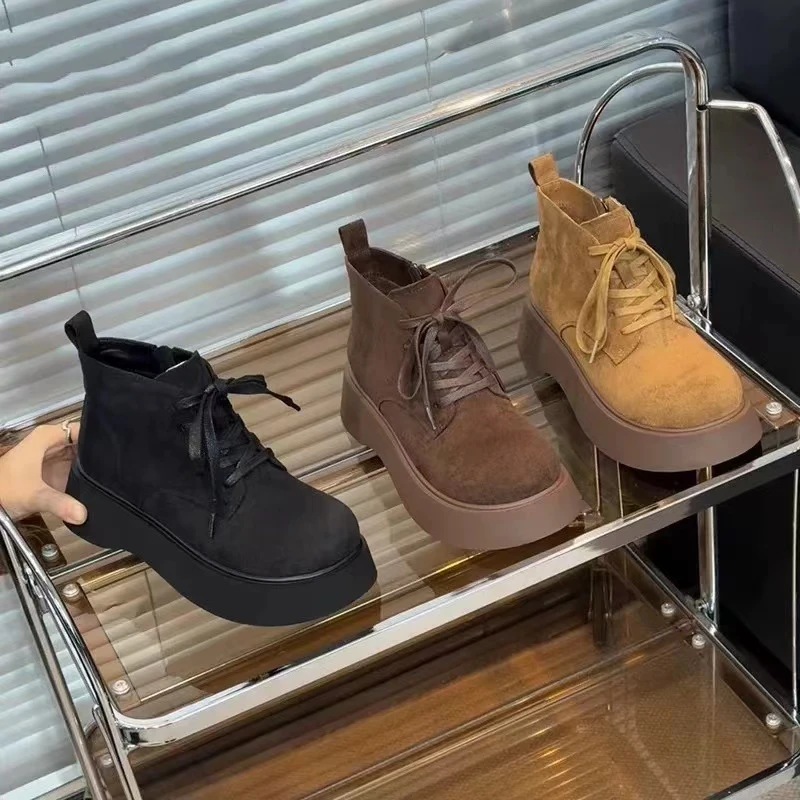 一L秋冬新款韩版通勤瘦瘦简约粗跟裸靴短靴991-195(加绒)