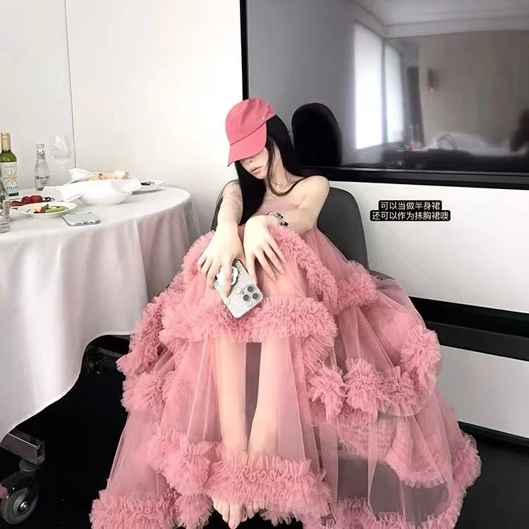 风华珏zl（浪漫维度）时尚复古重工不规则多层蛋糕蓬蓬半身裙