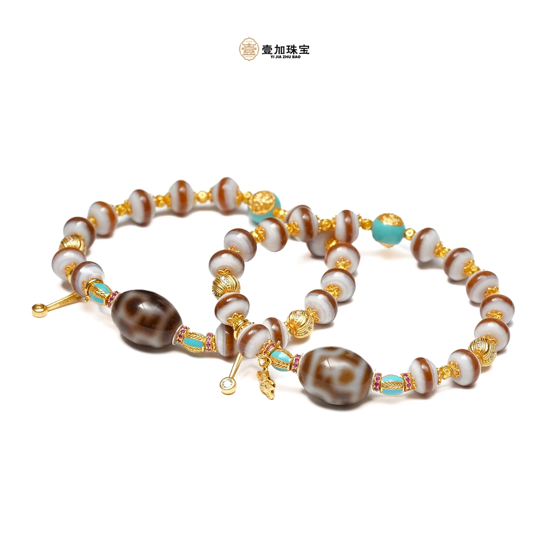 壹加师姐｜手工设计药师宝瓶玛瑙多宝手串多样性发一6576g