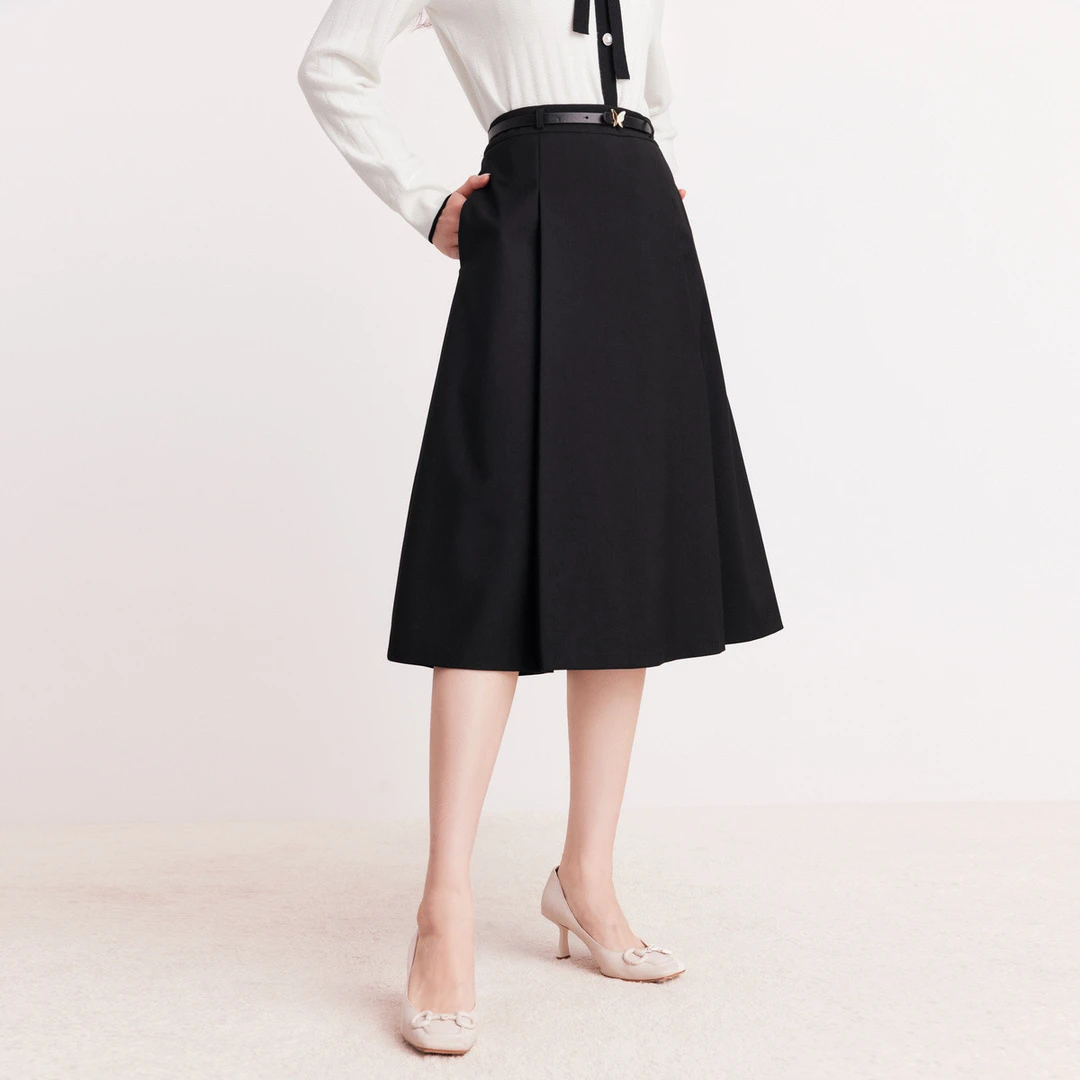 【羊羊专属】春秋季减龄商务简约通勤百搭A字半身裙子女KW03360W0