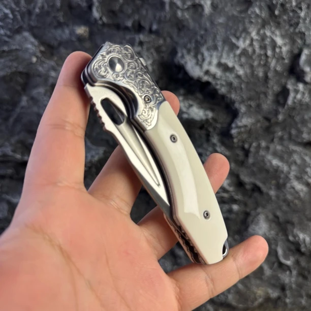 M390粉末钢折叠刀无锁合规便携锋利户外露营多功能小刀
