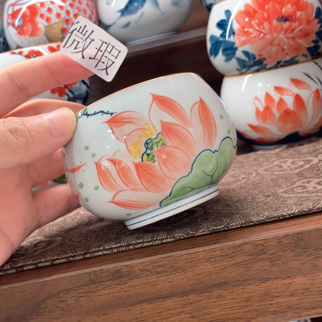 釉下手绘茶具微瑕