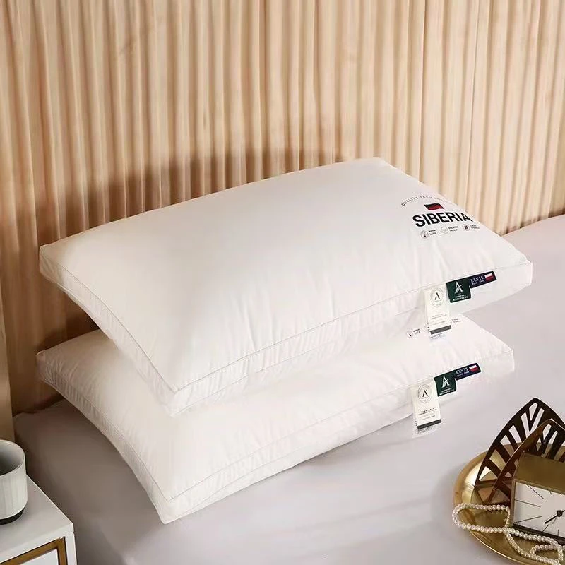 枕芯护颈成人纤维枕丝绒舒适软枕低枕酒店立体头枕豆枕高弹枕头