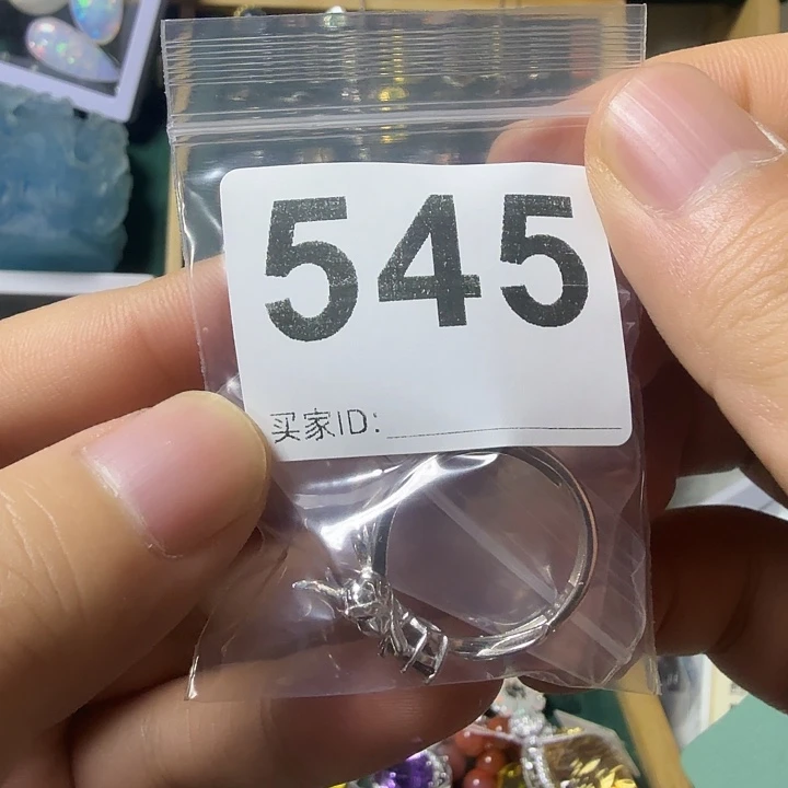 溪***圆石英质玉银S925镶嵌戒指