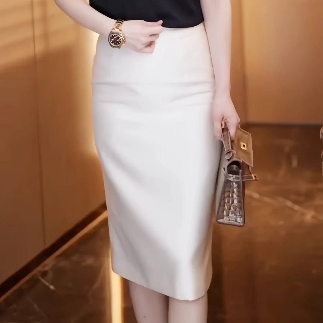 高端气质包裙女夏季轻熟风职业修身上衣高腰包臀半身裙